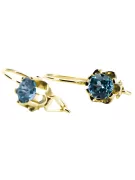 Earrings Aquamarine 14K Yellow gold Vintage vec019y